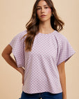 Annie Wear Checkered Round Neck Short Sleeve T-Shirt