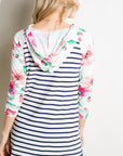 e Luna Striped Floral Mix Sweatshirt