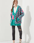 Jade By Jane Checkered Oversized Sweater