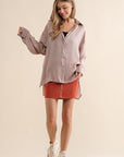 Light Satin Button Down Shirt