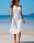 Side Split Crochet Coverup Long Beach Dress