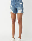 RISEN High Waisted Distressed Denim Shorts