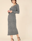 V-Neck Sweater Maxi Dress - Online Only