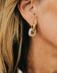 Drop Diamond Square Huggie Hoops - WATERPROOF
