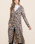 Celeste Full Size Leopard V-Neck Long Sleeve Cardigan