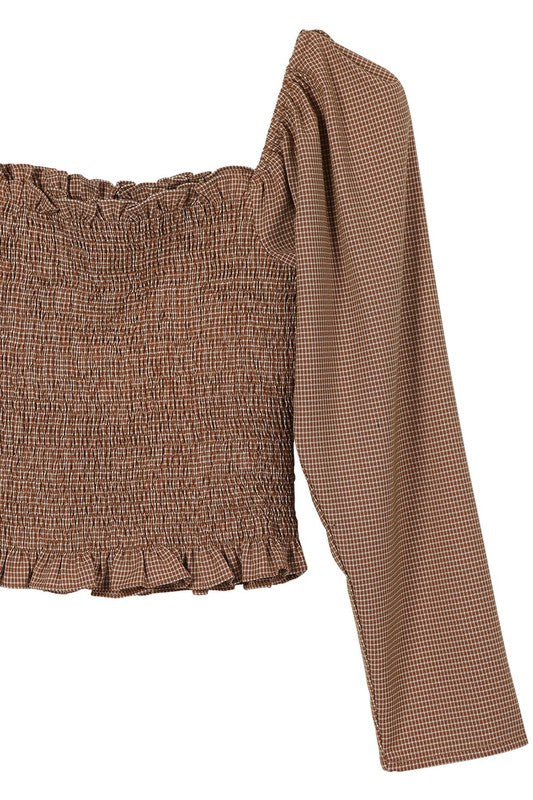 Lilou Square Neck Smocked Top - Online Only
