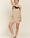 ADORA Adjustable Wide Strap Square Neck Overall Dress