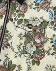 Floral Zip-Up Contrast Collared Jacket