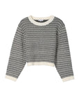 Lilou Herringbone Crew Neck Sweater - My Pampered Life Seattle