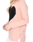 Cozy Heart Jacquard Round Neck Pullover Sweater