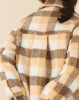 Plaid Sherpa Jacket with Pockets by Lilou