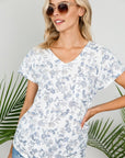 e Luna Paisley Print V-Neck Tunic