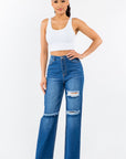 American Bazi High Waist Distressed Wide Leg Jeans