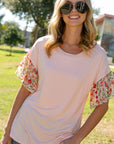 Solid Dizzy Floral Mixed Top - Online Only - My Pampered Life Seattle