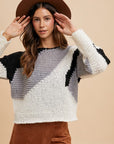 Annie Wear Color Block Drop Shoulder Sweater