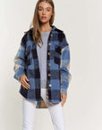 Davi & Dani Plaid Chest Pocket Detail Shacket