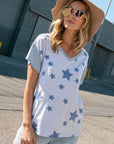 e Luna PLUS Star Print Striped Jersey Top