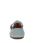 Iker Classic Denim Pin Buckle Ballerinas