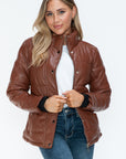 YMI Pocketed Zip Up Turtleneck Puffer Jacket