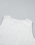 Smocked Lace Sleeveless Peplum Top