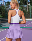 High Waist Pleated Skirt Two Piece Tennis Dress