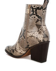 Cornus Snake Print Ankle Boots