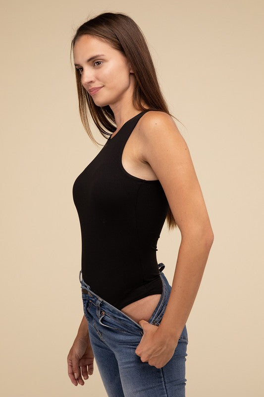 ZENANA Boat Neck Sleeveless Padded Bodysuit