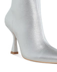 Farnak Metallic Pointed Toe Ankle Boots