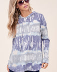 e Luna Terry Tie Dye Long Hoodie Top