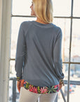 Celeste Full Size Tropical Print Long Sleeve T-Shirt