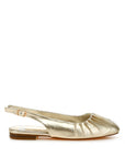 Berni Metallic Square Toe Flat Slingbacks