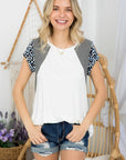 e Luna PLUS Animal Mixed Colorblock Top