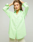 Davi & Dani Stripe Button Down Long Sleeve Shirt - Online Only