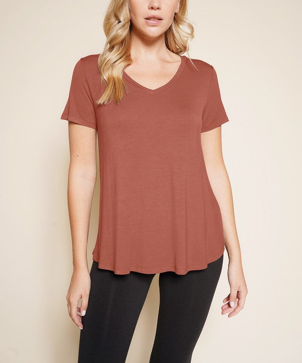 Fabina Bamboo Plus Size V-Neck Top