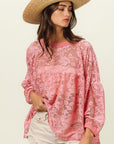 BiBi Floral Lace Long Sleeve Top