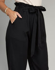 Tie Belt Straight Leg Pants - Online Only