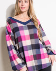 e Luna PLUS Multi Plaid Boxy Top