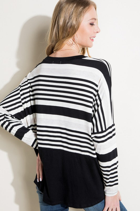 e Luna Engineering Striped Boxy Top