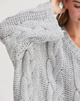 HYFVE Cable Knit V-Neck Sweater