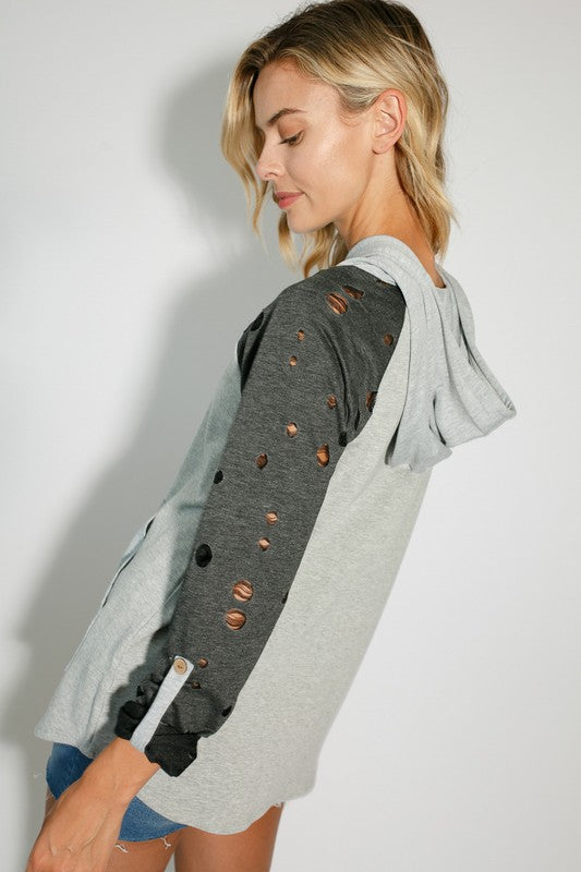 e Luna Distressed Sweatshirt