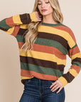 BOMBOM Multi-Color Striped Knit Top