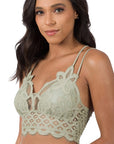 Zenana Crochet Lace Bralette With Removable Pads Blush or Lavender - My Pampered Life Seattle