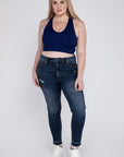 ZENANA Plus Ribbed Cropped Racerback Tank Top