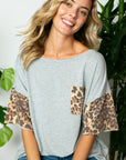 e Luna Terry Solid Animal Boxy Top