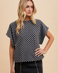 Annie Wear Checkered Round Neck Short Sleeve T-Shirt