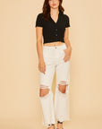 Annie Wear Distressed Raw Hem Jeans