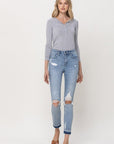 Flying Monkey Mid Rise Crop Skinny Jean  - Online Only