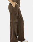 Mono B Elastic Waist Corduroy Cargo Pants