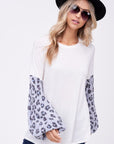 e Luna Animal Mixed Volume Sleeve Top