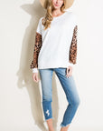 e Luna Animal Mixed Volume Sleeve Top